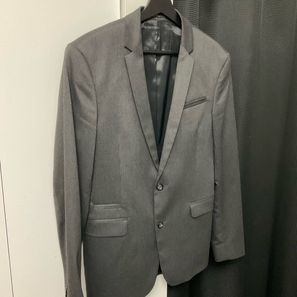 Men's Gray Pinstripe Blazer